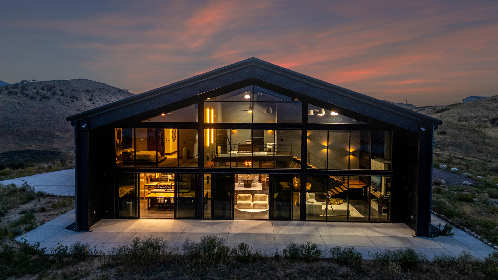 Kiva House front view at twilight