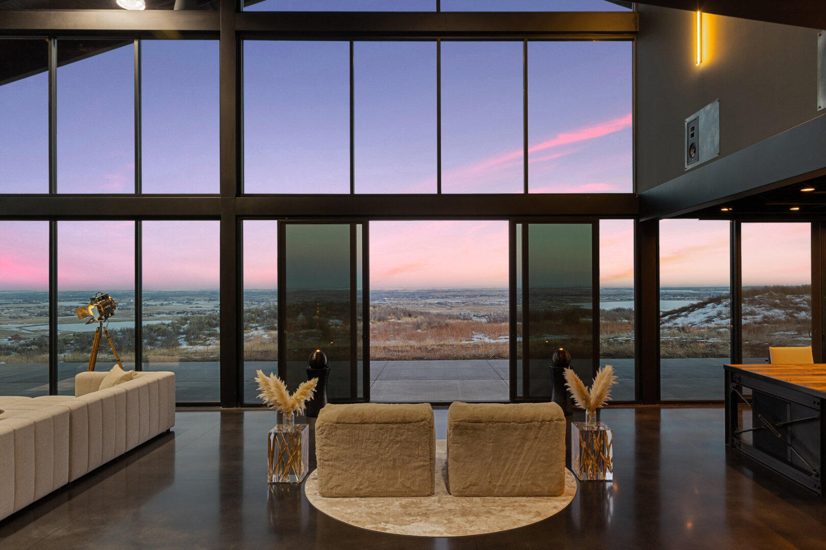 Great room at twilight