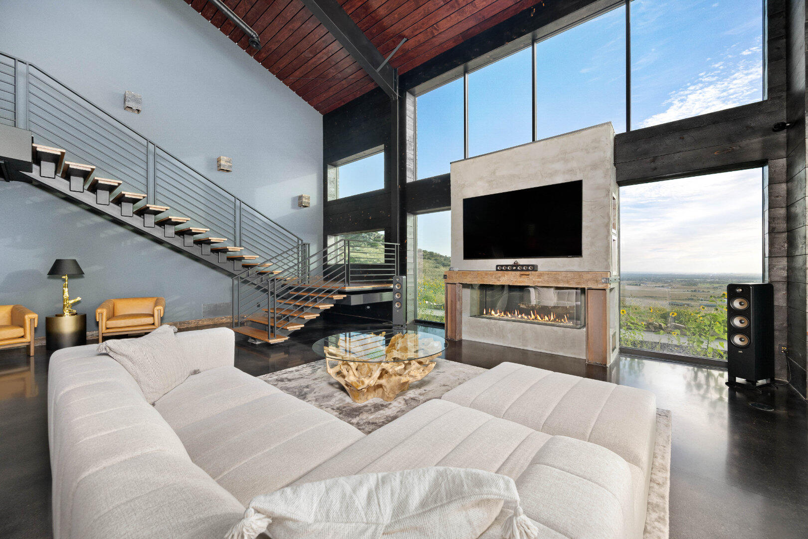 Living area &amp; stairs