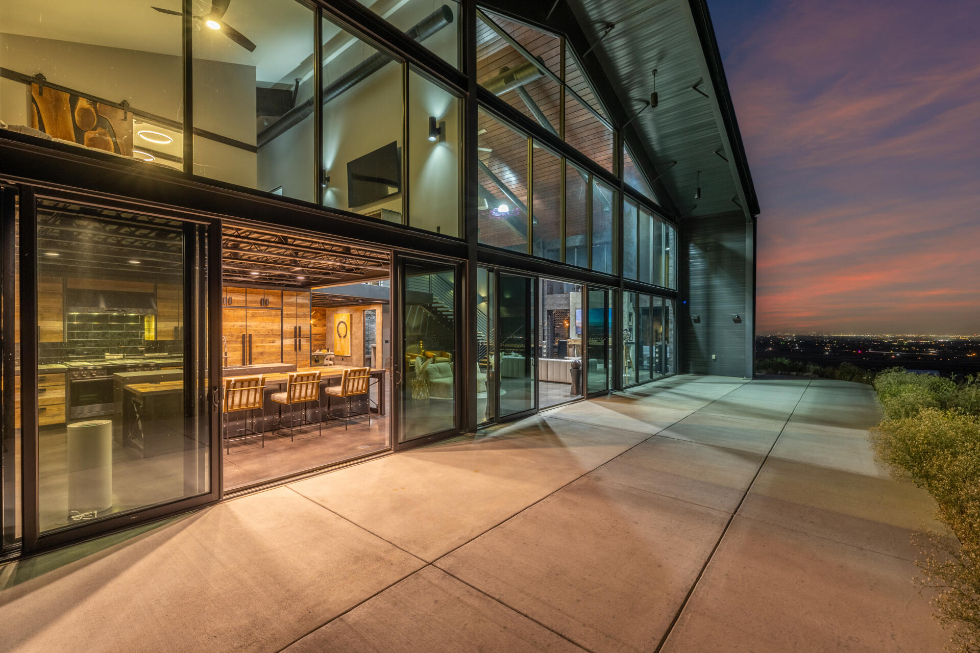 Kiva House patio at twilight